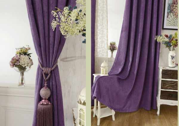 Фиолетовые шторы для спальни – эффектный декор для оконных проемов