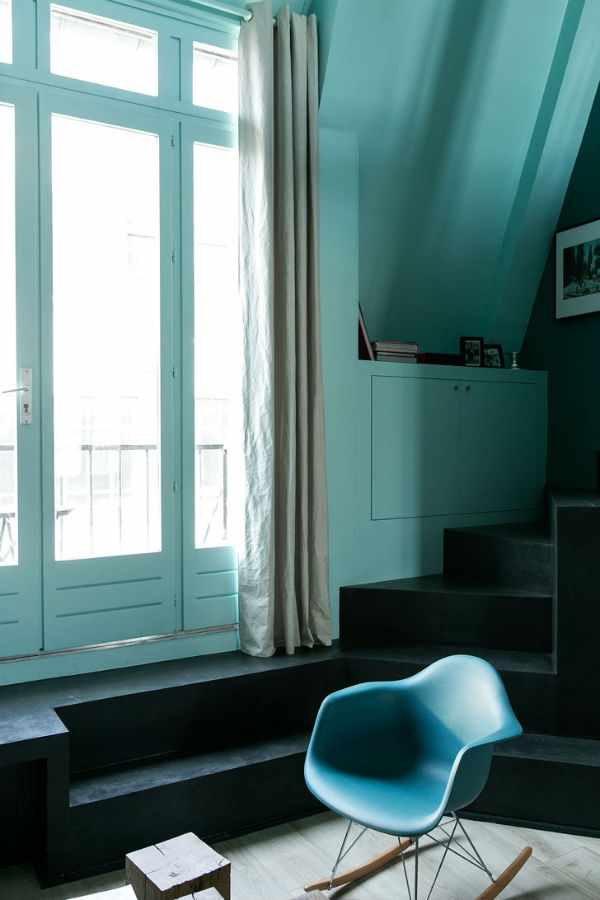 Интерьер голубой Парижской квартиры: модно и актуально