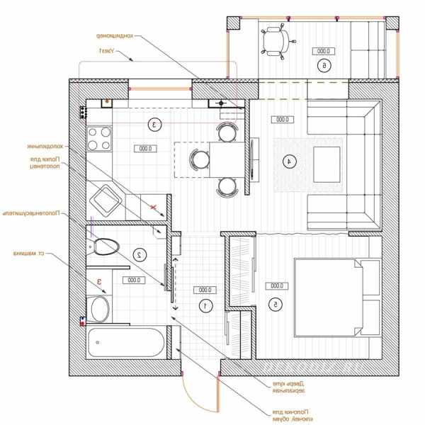 Дизайн-проект 1-комнатной квартиры