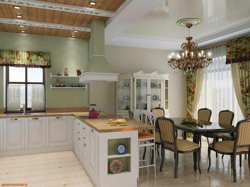 Дизайн кухни-гостиной + фото совмещенных интерьеров