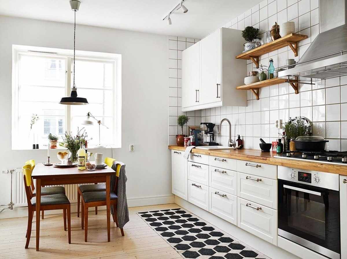 Белая кухня в скандинавском стиле