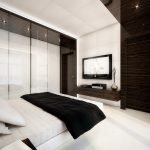 Сочетание шоколадного и белого в дизайне спальни