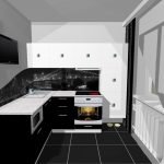 Дизайн маленькой черно-белой кухни