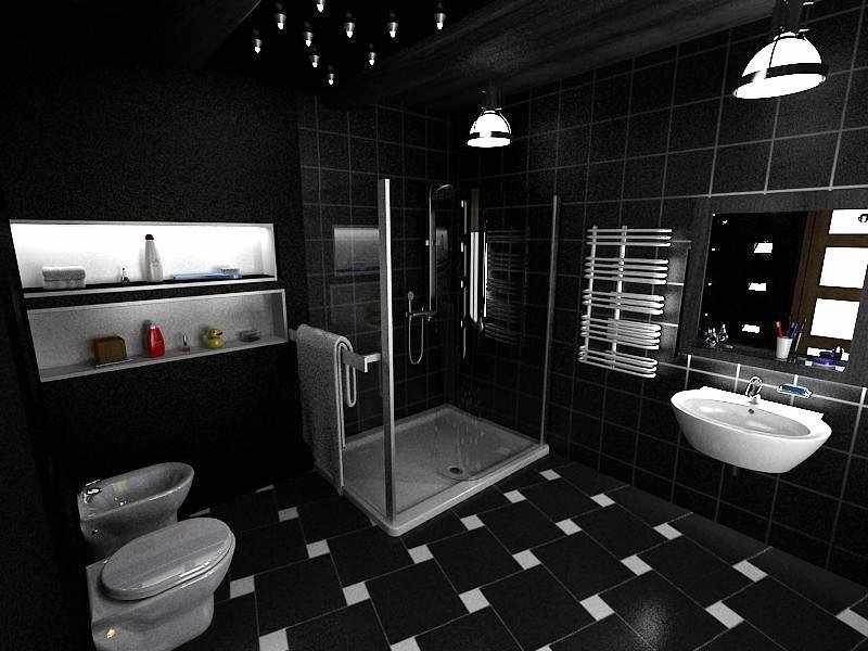 Черный декор ванной