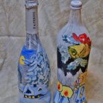  Новогодние рисунки на бутылках