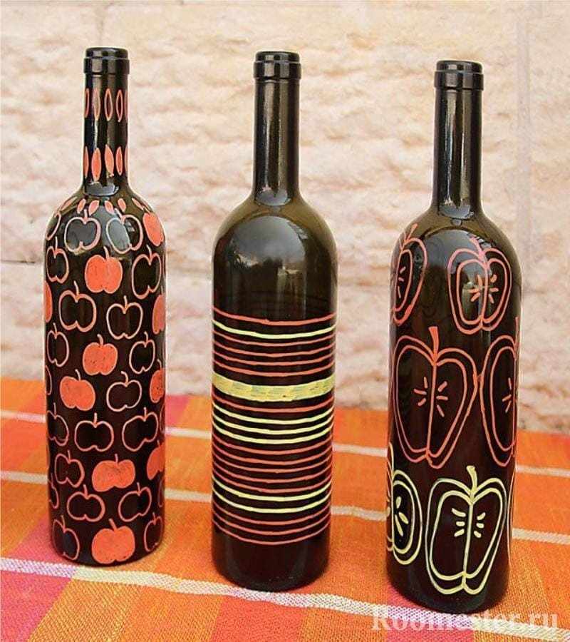 Идеи росписи бутылок из под вина