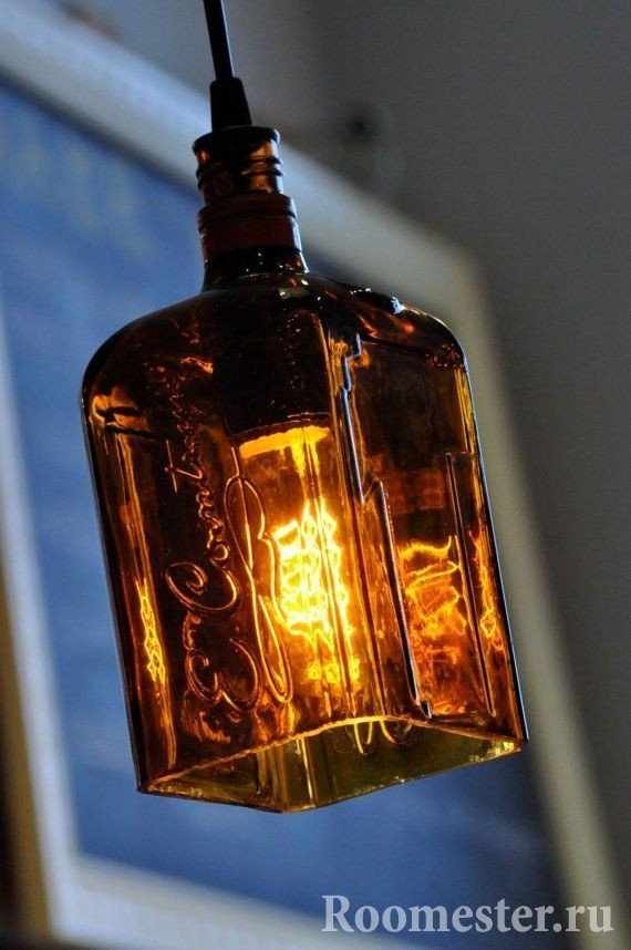 Плафон под лампу из бутылки