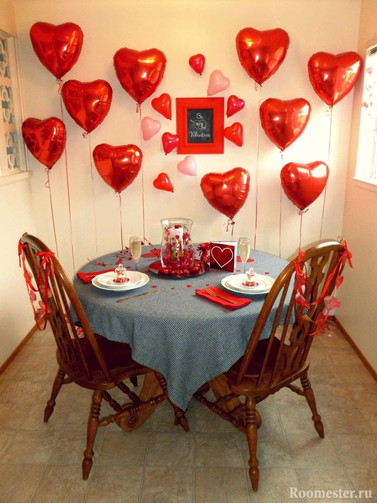 Украшение комнаты к романтическому ужину
