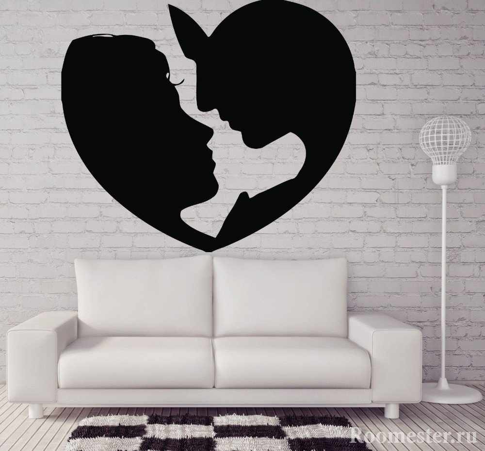 Декор на стену с профилем влюбленной пары