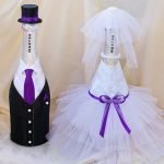 Бутылки в виде жениха и невесты