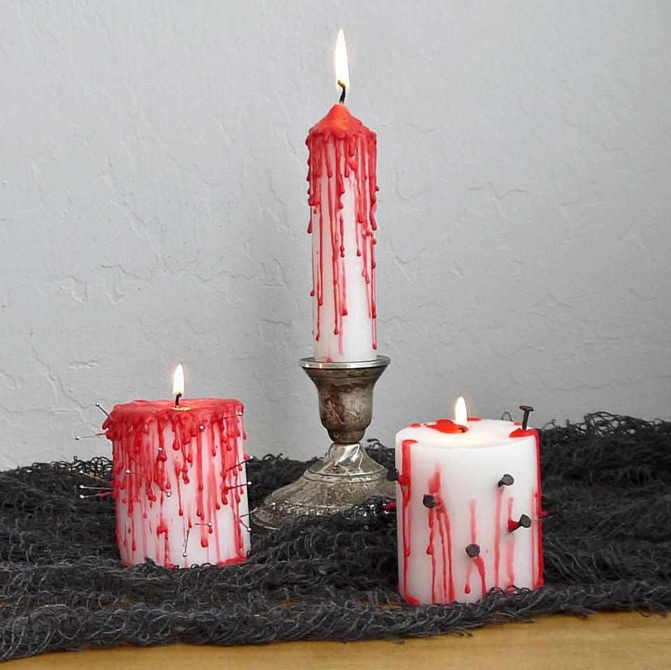 Декор свечей на Хэллоуин