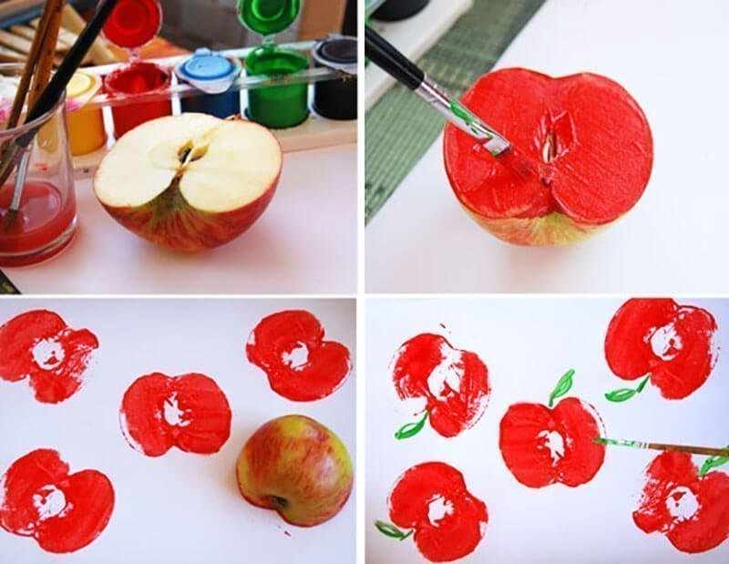 Панно из отпечатков фруктов