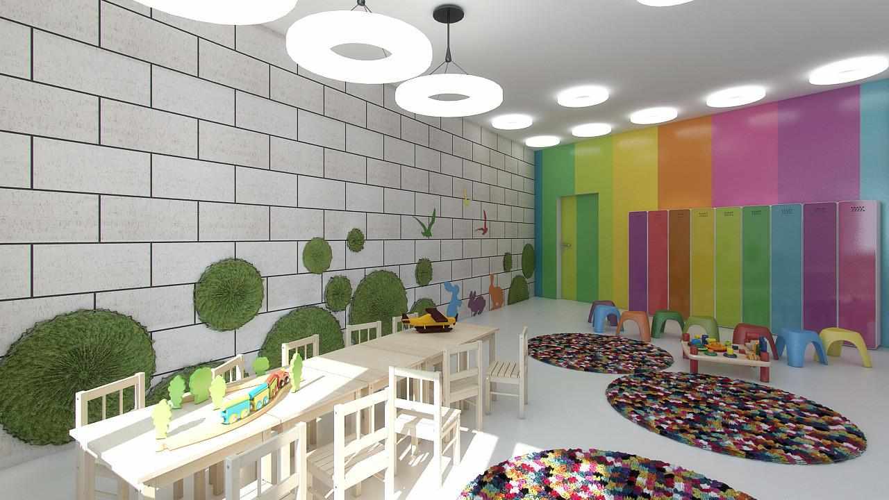 Яркие цвета в интерьере детского сада