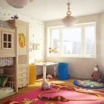 Детская комната с большим окном