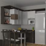 Кухонная зона с угловой мебелью