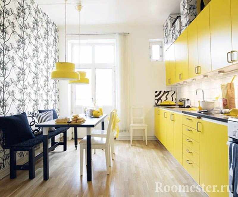 Кухня в желтом цвете 