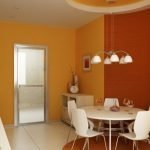 Планировка для кухни с оранжевыми стенами