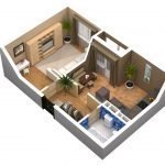 План жилья из одной комнаты и кухни
