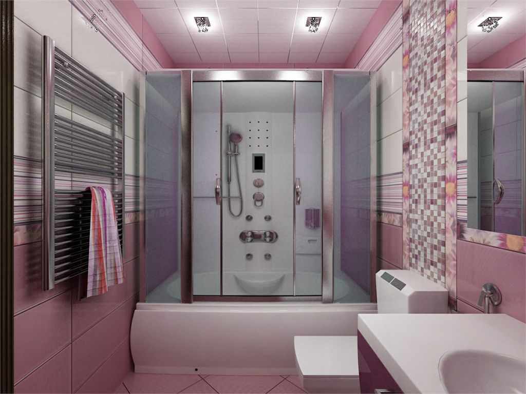 Полотенцесушитель на стене ванной