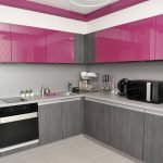 Серый с розовым цвет кухни