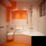 Ванная с оранжево-белым интерьером