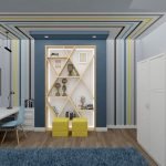 Серо-синий дизайн комнаты