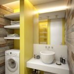 Желтый и белый в дизайне ванной комнаты