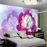 Фотообои для спальни с розовыми цветами