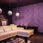 Фиолетовый цвет в дизайне гостиной