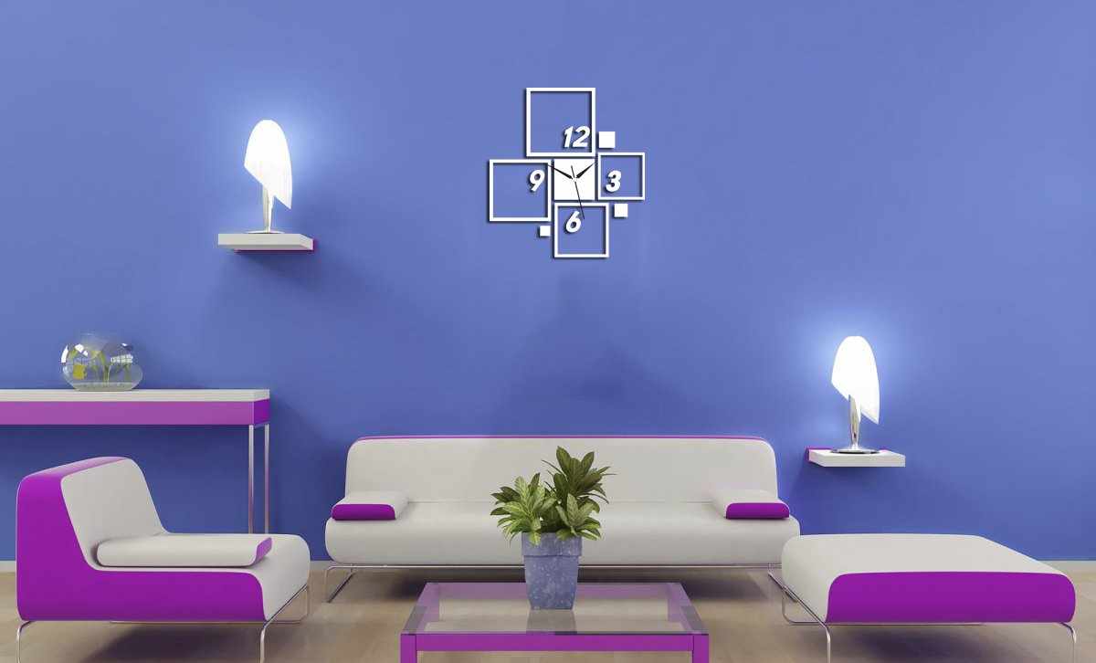 Синий цвет в дизайне гостиной