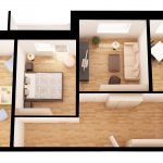 3D дизайн-проект трехкомнатной квартиры