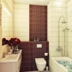 Бордово-белая ванная комната