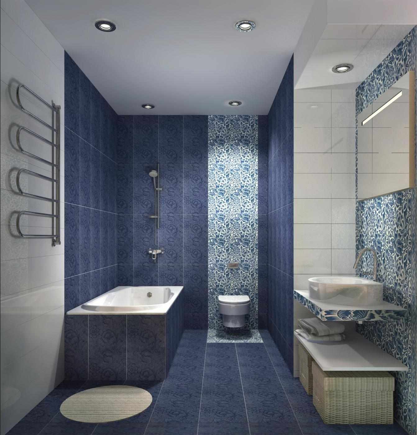Дизайн узкой ванной комнаты