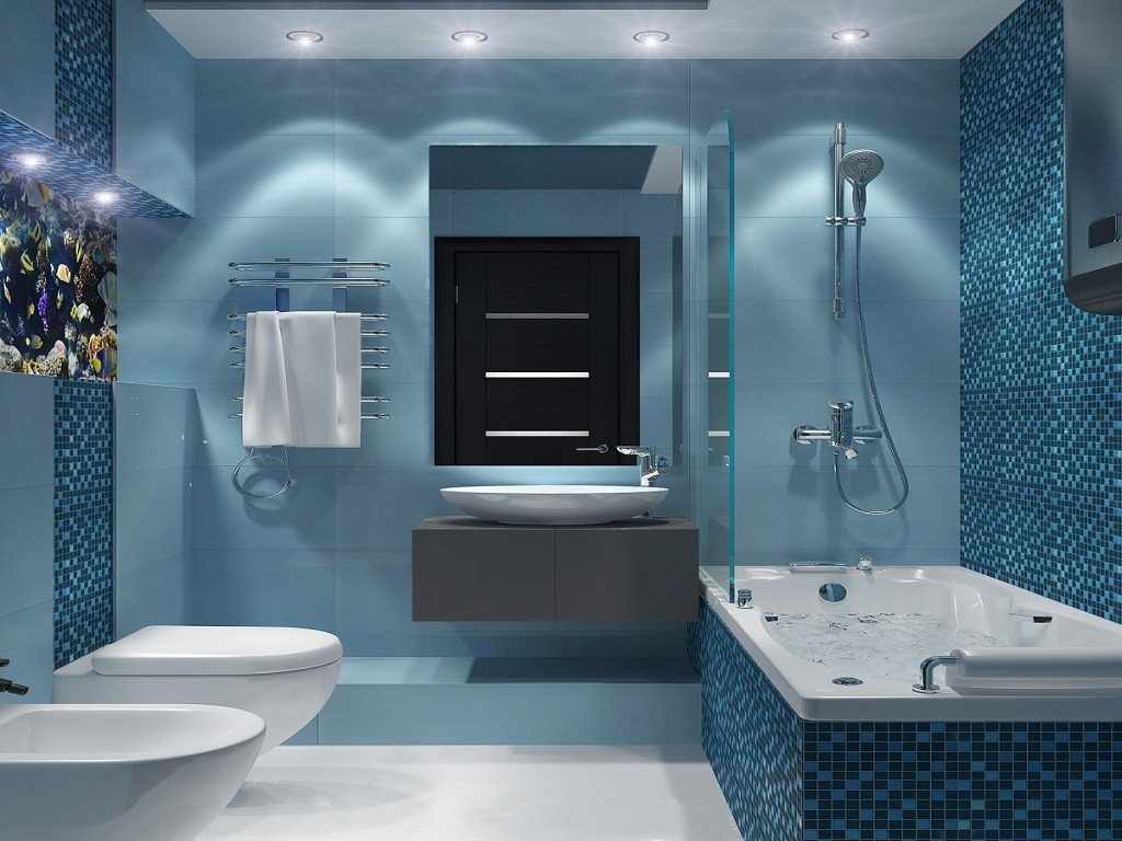 Отделка ванной комнаты керамической мозаикой