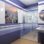 Фиолетово-белая ванная комната