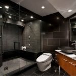 Освещение в ванной комнате черного цвета
