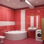 Бело-красная ванная комната