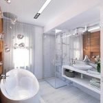 Светлый дизайн ванной комнаты