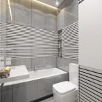 Горизонтальные полосы в дизайне ванной