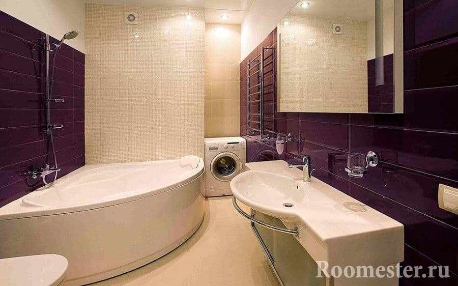 Сиреневая ванная комната 