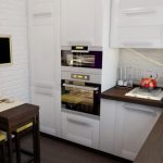 Бело-коричневая кухонная мебель