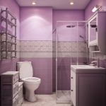 Фиолетовый интерьер ванной