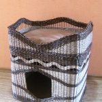 Двухуровневый плетеный домик для кошки