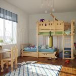 Детская комната с мебелью из дерева