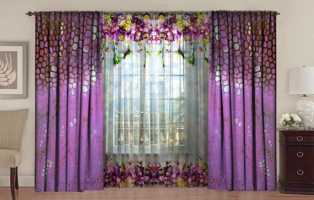 Гардина и шторы в фиолетовых тонах