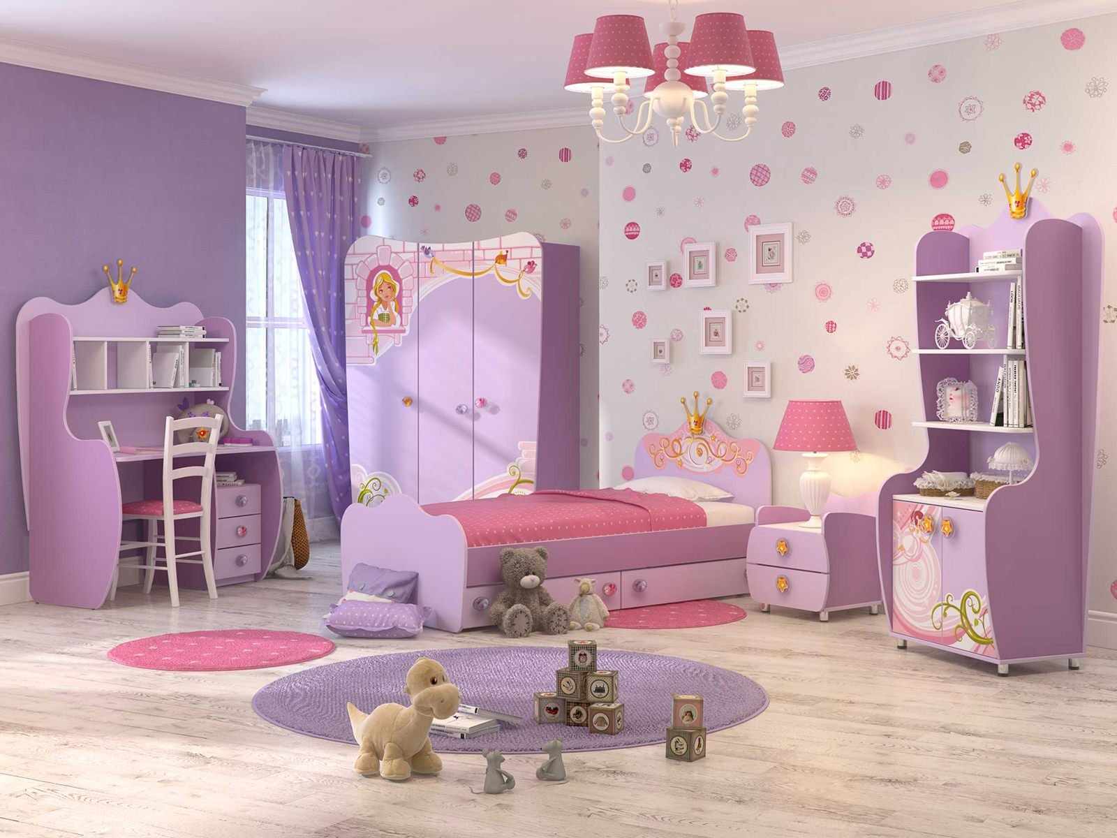 Фиолетовый и розовый в дизайне детской