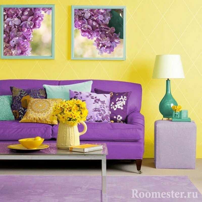 Идеальное сочетание фиолетовый и желтый
