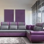 Серо-фиолетовый диван
