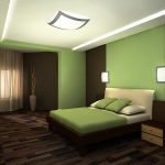 Зелено-коричневая спальня