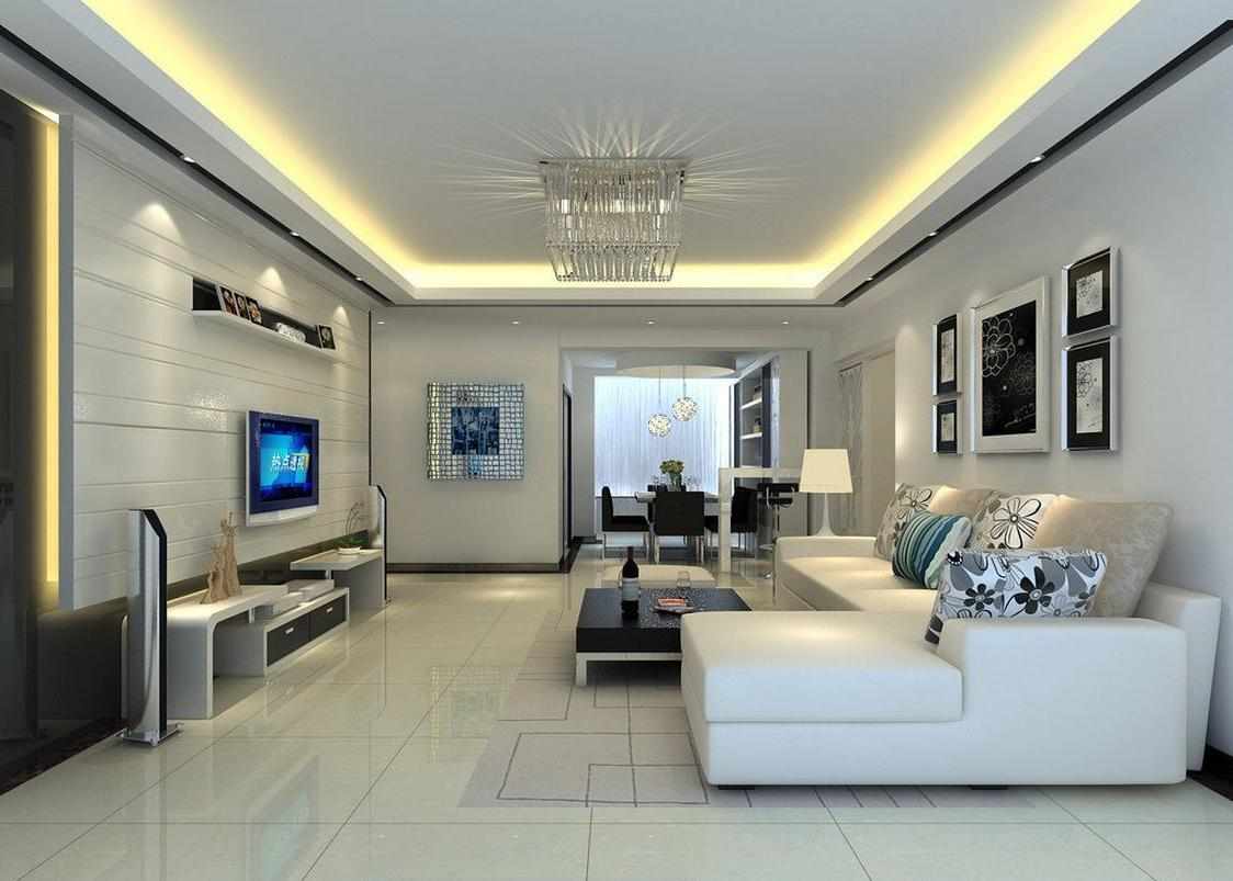 Белый диван в гостиной